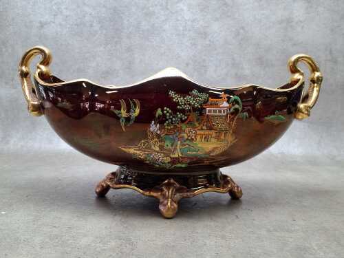 Carlton Ware Rouge Royale 'Mikado' porcelain gondola bowl