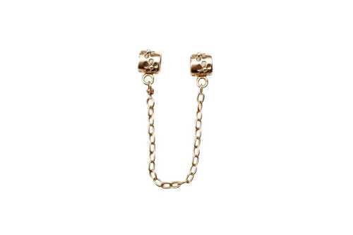 A retired Pandora safety chain in 14 carat yellow gold