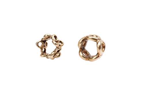 Two retired Pandora spacer charms in 14 carat yellow gold