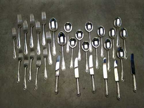 Slack and Barlow (Sheffield) stainless steel cutlery setting for six
