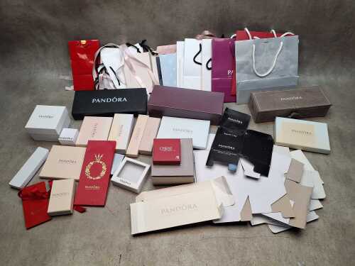 Pandora gift bags and jewellery presentation boxes.