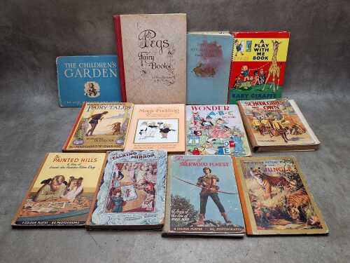 Vintage children's books including Pegs Fairy Book Illustrated by Peg Maltby