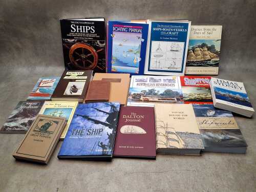 Maritime history books, including Voyage Round the World