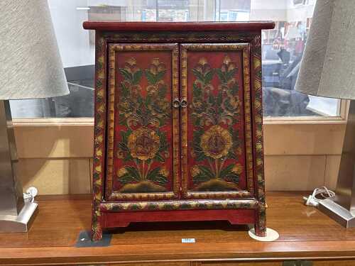 Tibetan painted prayer cabinet
