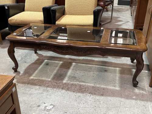 Timber and glass coffee table