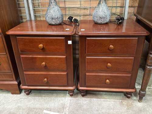 Pair of timber bedside cabinets