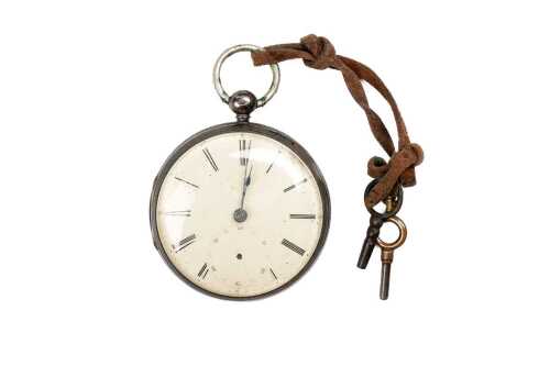 An antique pocket watch in sterling silver