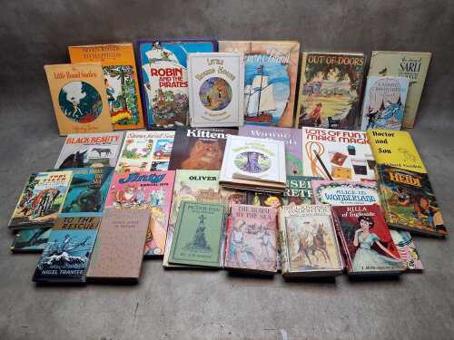 Vintage children's books including Out of Doors