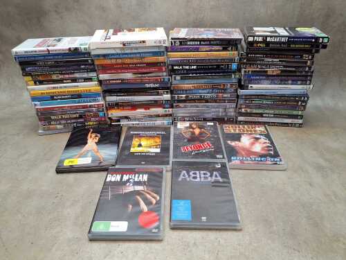 Music DVDs including George Harrison, Yardbirds