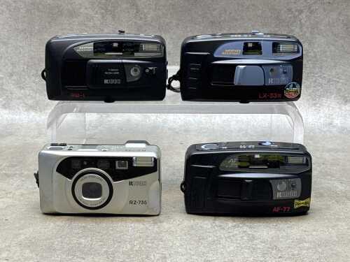 Four Ricoh point & shoot 35mm film cameras