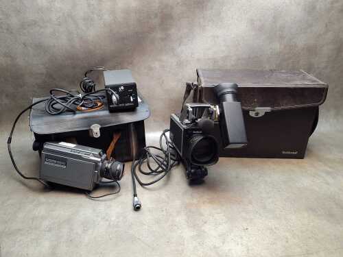 Two vintage Japanese video cameras