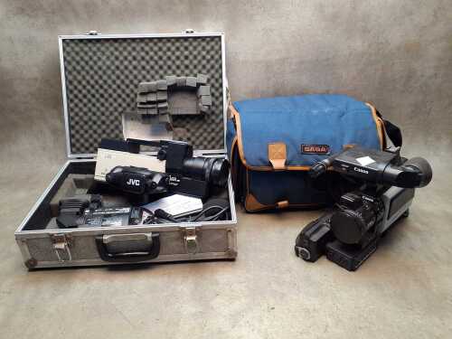 Two vintage Japanese video cameras