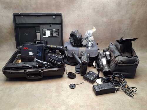Three Panasonic VHS video cameras