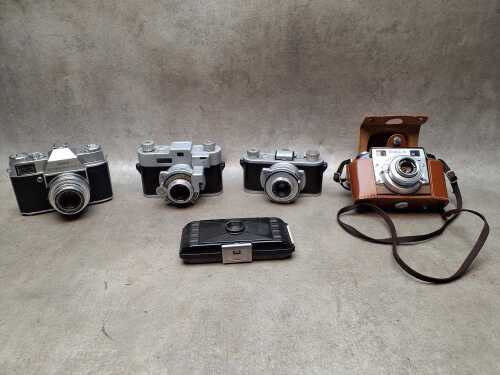 Five vintage Kodak film cameras