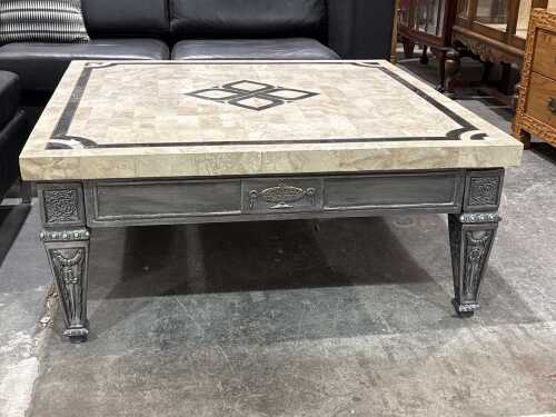 Marble in-laid coffee table