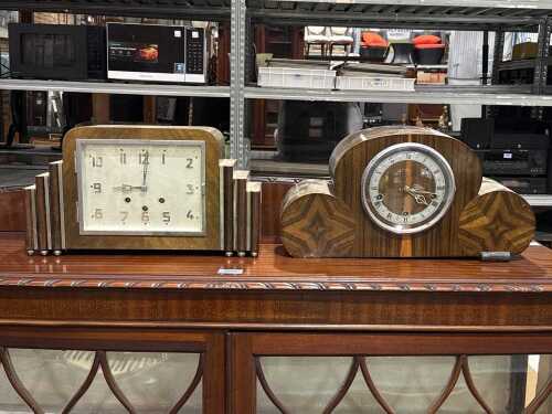 Two Art Deco mantel clocks including Smiths and German