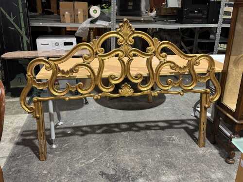 French Provincial gilt-finished bedhead