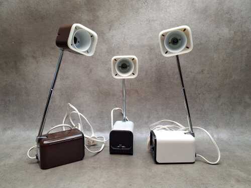 Three vintage L. Wirski & Co Model 1001 telescopic table lamps