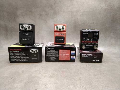 Three guitar effects pedals