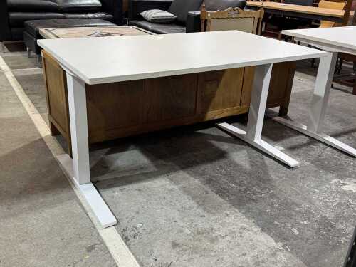 White fixed desk