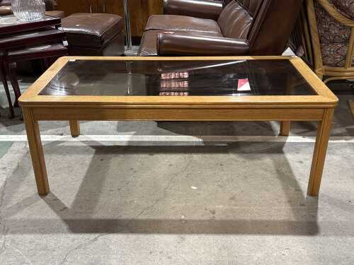 Timber and glass coffee table