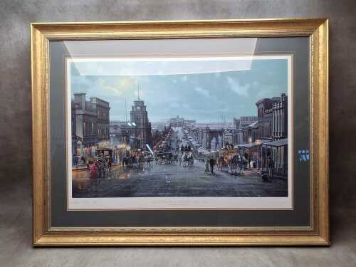 After Richard Linton, Melbourne by Moonlight 1875, 689/1300. Framed print on paper