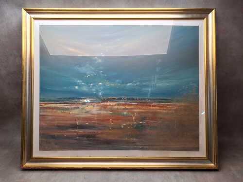Robert Fisher (1944-), Australian landscape, 2001. Oil painting on board