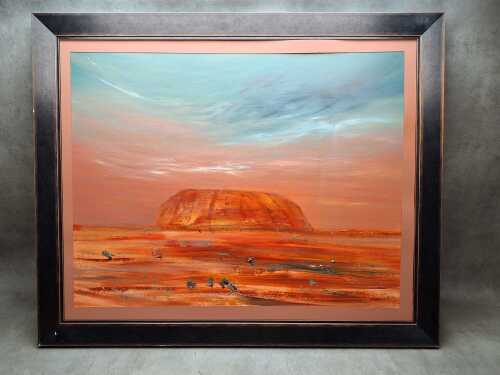 Robert Fisher (1944-), Uluru, 2001. Oil painting on board