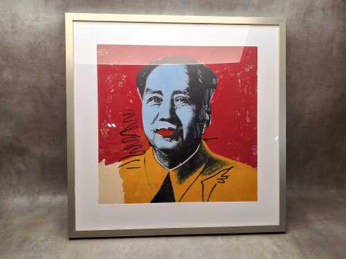 After Andy Warhol, Mao. Acrylic painting on paper