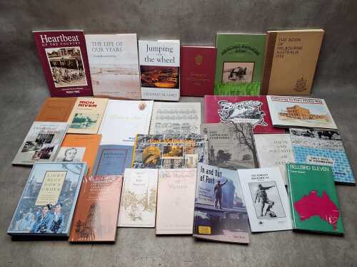 Victorian local history books, including Jumping Over the Wheel