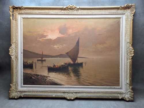 G. de Luca (Rimini), Italian fisherman. Oil painting on canvas