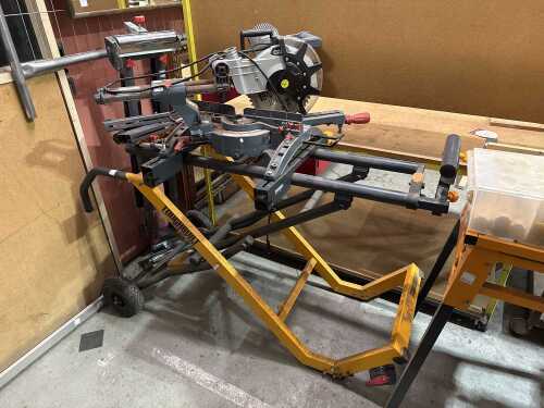 Ozito 254mm sliding compound mitre saw with stand