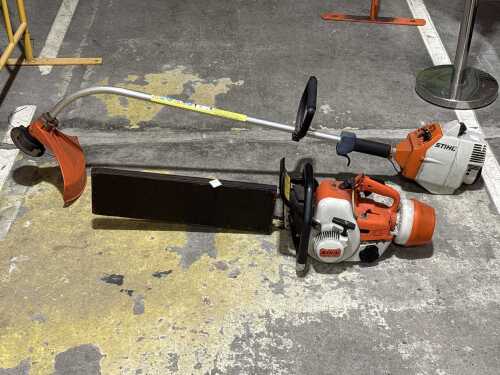 Stihl 08 S petrol concrete saw and FS 36 line trimmer