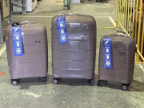Three-Piece Hardside Luggage Set, Polypropylene, 20in / 24in / 28in, Labelled 4J's