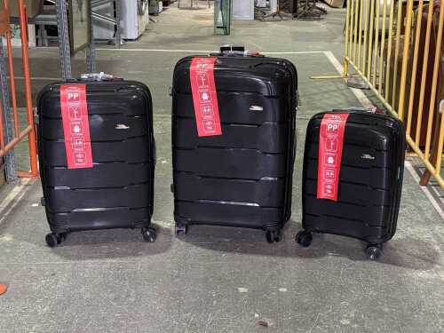 Three-Piece Hardside Luggage Set, Polypropylene, 20in / 24in / 28in, Labelled 4J's