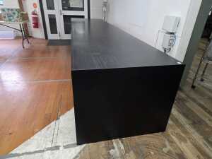 Exceptionally large rectangular contemporary dark timber dining or conference table - 5