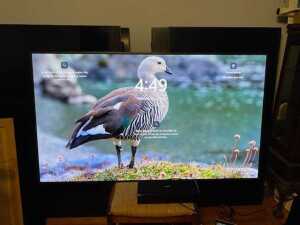 Samsung commercial display screen/smart TV with control box, on a mobile stand - 3