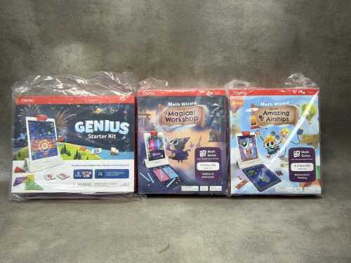 Group of Osmo children's starter kit and math educational games