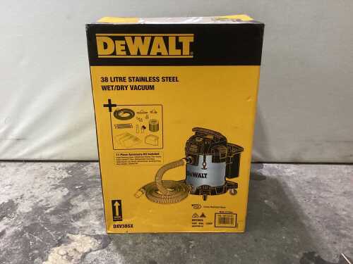 DeWalt 38LT stainless steel Wet/Dry vacuum, RRP $345