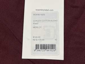 Two pairs of Assembly Label Loxley Cotton Blend pants size 10 - 4