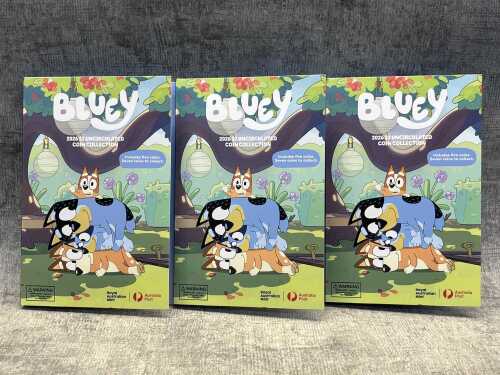 Three packs of Bluey collector coins