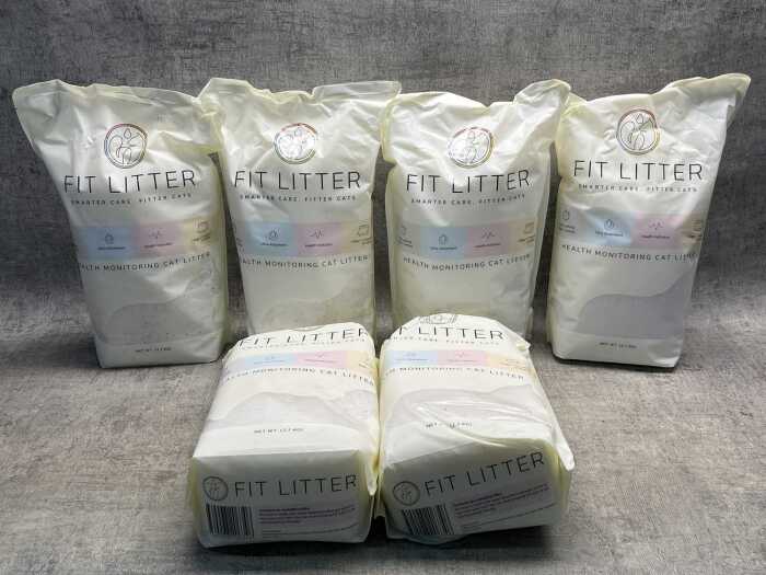 Six packs of Fit Litter cat litter