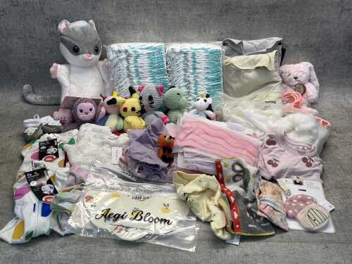 Group of baby clothing & accessories