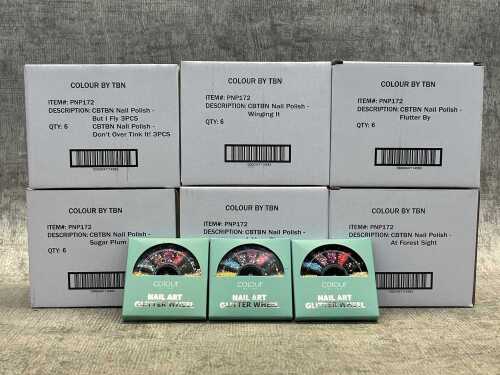 Six boxes of Colour By TBN nail polish