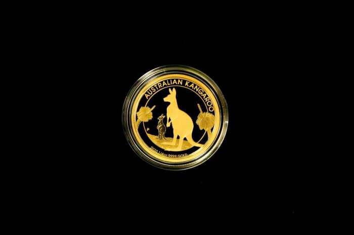 Kangaroo 2020 $25 0.999 gold proof coin, 1/4 ounce