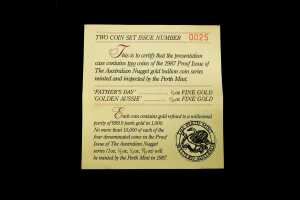 The Australian Nugget 1987 two 0.999 gold coin proof set totalling $40 and 0.35 ounce - 4