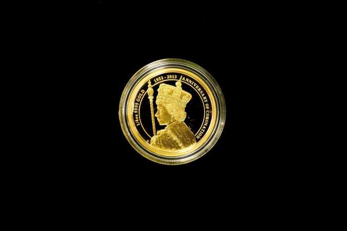 60th Anniversary of the Coronation of Queen Elizabeth II 2013 $25 0.999 gold proof coin, 1/4 ounce
