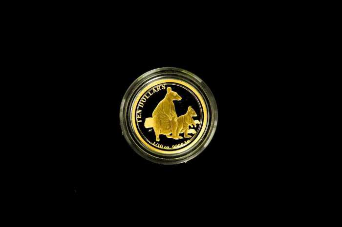 2011 Kangaroo Series $10 0.999 gold proof coin, 1/10 ounce