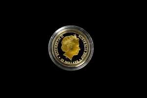 2010 Kangaroo at Sunset $25 0.999 gold proof coin, 1/5 ounce - 2