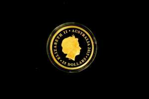 Australian Sovereign 2015 $25 0.9167 gold proof coin, 1/4 ounce - 2